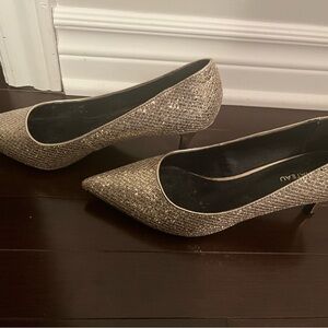 Elegant Gold Glitter Heels